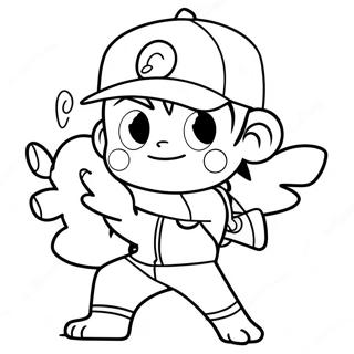 Ash Ketchum Vang Pikachu Inkleurblad 53299-11652