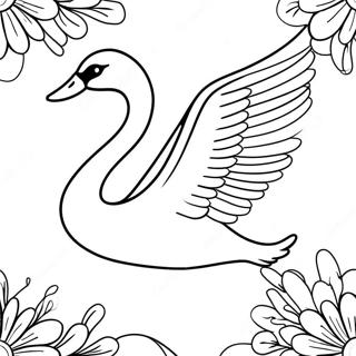 Grasienvolle Swaan In Vlug Inkleurblad 54803 11995