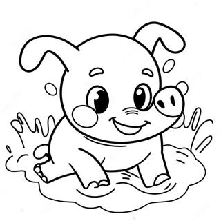 Speelse Varkie Wat In Modder Rol Inkleurblad 55346 12118