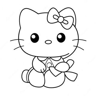 Oulike Hello Kitty Met N Strik Inkleurblad 561-2680