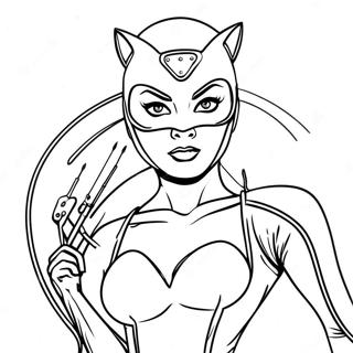 Catwoman Met N Vlegsel Inkleurblad 56549-12373