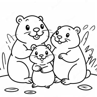 Schattige Bever Familie Inkleurblad 57849 12661