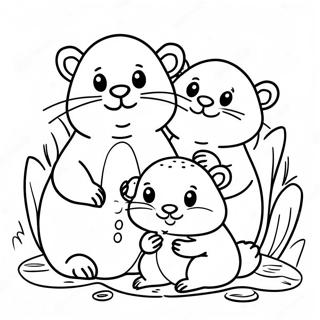 Schattige Bever Familie Inkleurblad 57849 12662