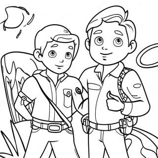 Wild Kratts Opwindende Verkenning Inkleurblad Inkleurbladsye