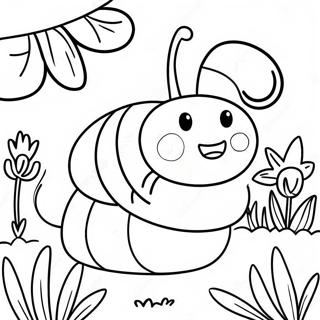 Glimlaggende Rups In N Tuin Inkleurblad 61142 13442