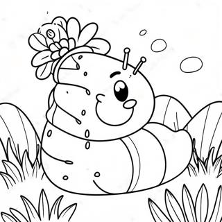 Glimlaggende Rups In N Tuin Inkleurblad 61142 13443