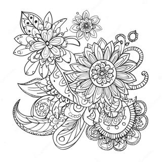 Speelse Zentangle Blom Inkleurblad 61957-13649