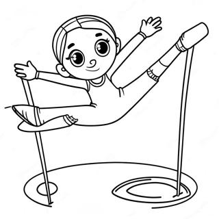 Bouncing Gymnast Inkleurblad 64534-13626