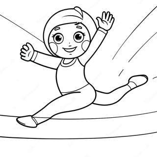 Bouncing Gymnast Inkleurblad 64534-13628