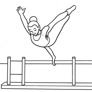 Gymnast Op Balansbalk Inkleurblad 64536-13633