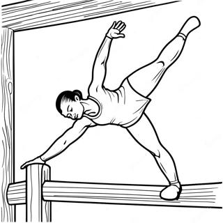 Gymnast Op Balansbalk Inkleurblad 64536-13634