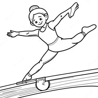 Gymnast Op Balansbalk Inkleurblad 64536-13635