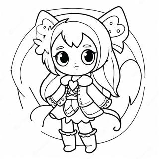 Anime Meisie In Fantasie Outfit Inkleurblad 65910-14418