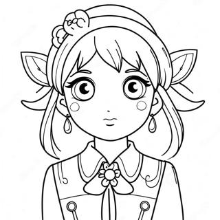 Anime Meisie In Fantasie Outfit Inkleurblad 65910-14420