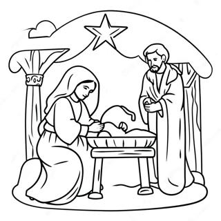 Advent Geboorte Toneel Inkleurblad 69962 15322