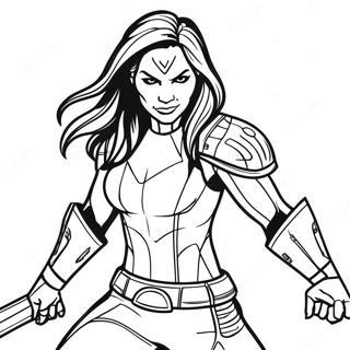 Gamora In Gevegshouding Inkleurblad 70778 15503