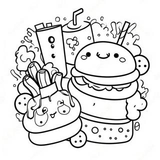 Kawaii Junk Food Inkleurblad 72006-15845