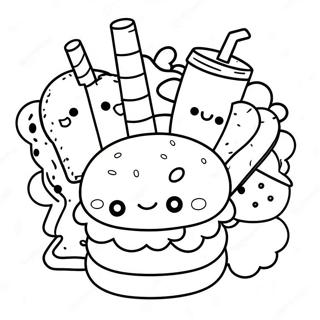 Kawaii Junk Food Inkleurblad 72006-15846