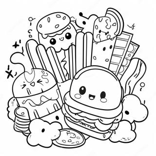 Kawaii Junk Food Inkleurblad 72006-15847