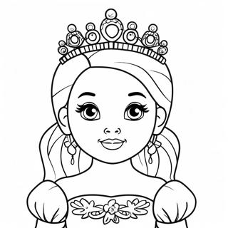 Prinses Pop Met Sprankelende Tiara Inkleurblad 72264-16057