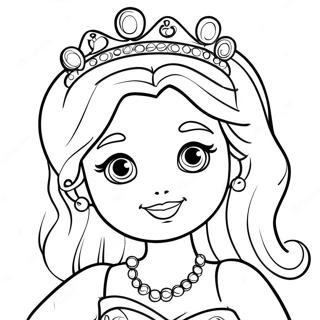 Prinses Pop Met Sprankelende Tiara Inkleurblad 72264-16059