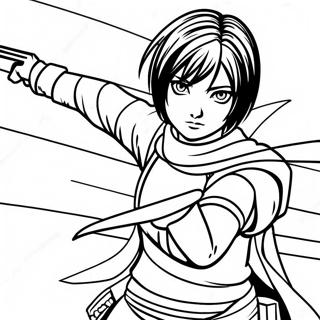 Mikasa Ackerman In Slag Inkleurblad 72596-16314