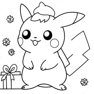 Pikachu Kersfees Inkleurbladsye