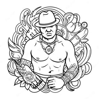 Vintage Gangsta Tattoo Styl Inkleurblad 72935-16584