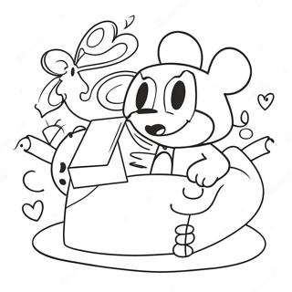 Soet Disney Karakters Met Liefdesbriewe Inkleurblad 72985-16619