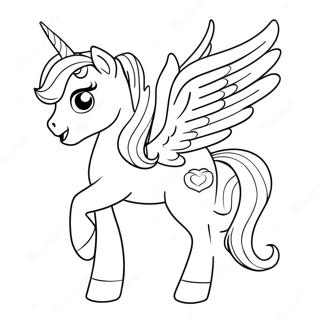 Schattige Alicorn Met Sprankelende Mane Inkleurblad 73112 16713