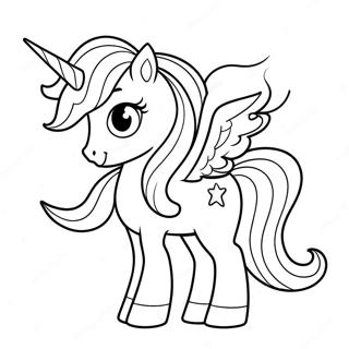 Schattige Alicorn Met Sprankelende Mane Inkleurblad 73112 16715