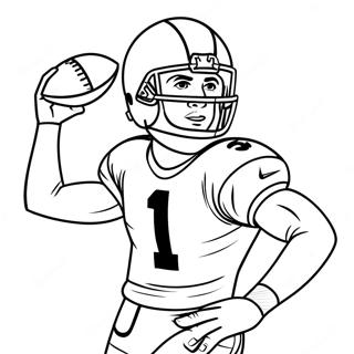 Wide Receiver Football Player Inkleurbladsye