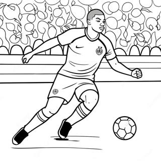 Mbappe Dribbel Die Bal Inkleurblad 73984-17389