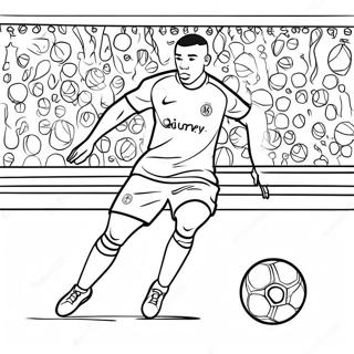 Mbappe Dribbel Die Bal Inkleurblad 73984-17390