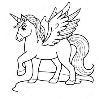 Elegante Pegasus In N Sonsondergang Inkleurblad 74114-17499