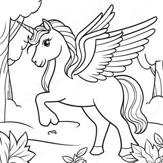 Fantasie Pegasus In N Magiese Woud Inkleurblad 74115-17501