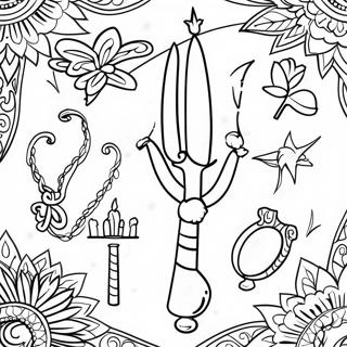 Kleurvolle Kwanzaa Simbole Inkleurblad 74624-17894