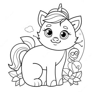 Unicorn Kitty Inkleurblad 74648-17905