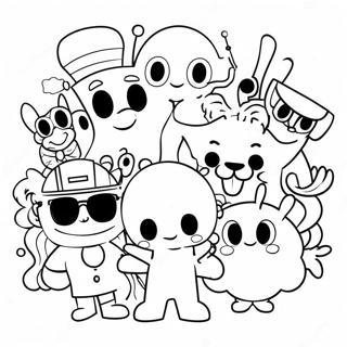 Kleurvolle 80s Cartoon Karakters Inkleurblad 74958-18153