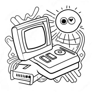 Klassieke 80s Video Speletjie Inkleurblad 74959-18160