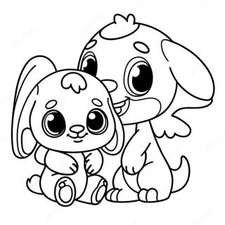 Cute Stitch And Angel Inkleurbladsye