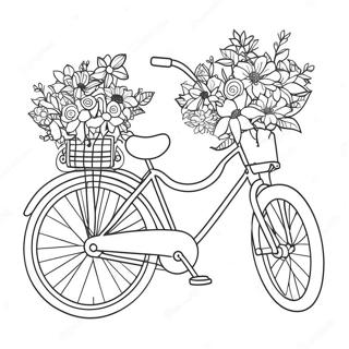Fiets Met Blomme Inkleurblad 76119 19062