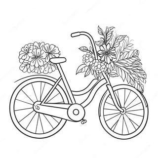 Fiets Met Blomme Inkleurblad 76119 19063