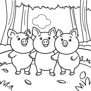 Drie Klein Varke In N Woud Inkleurblad 76603 19443