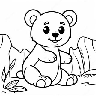 Speelse Bruin Beer Welpie Inkleurblad 76730-19536