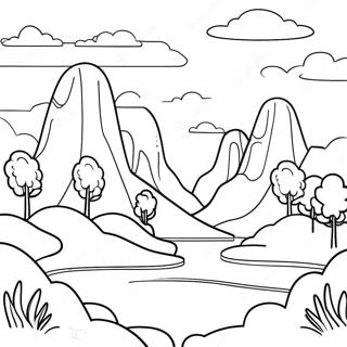 Fantasie Piksel Landskap Inkleurblad 76758-19562