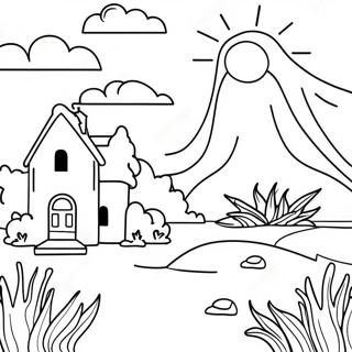 Fantasie Piksel Landskap Inkleurblad 76758-19563