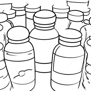 Kleurvolle Voorgeskrewe Bottels Inkleurblad 77370-20012