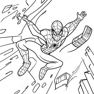 Epiese Spiderman 2099 Gevegstoneel Inkleurblad Inkleurbladsye