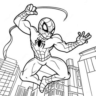 Epiese Spiderman 2099 Gevegstoneel Inkleurblad Inkleurbladsye